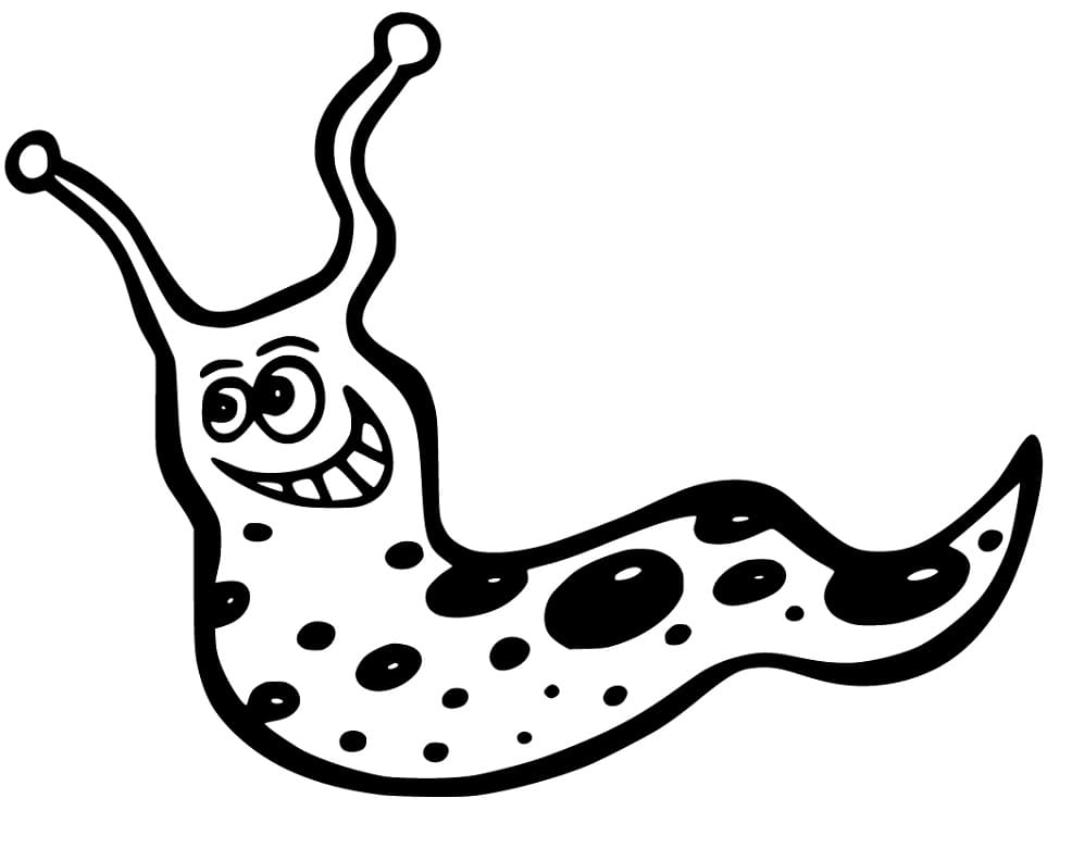 Slug smiling coloring page