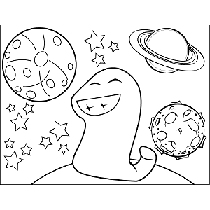 Slug space alien coloring page