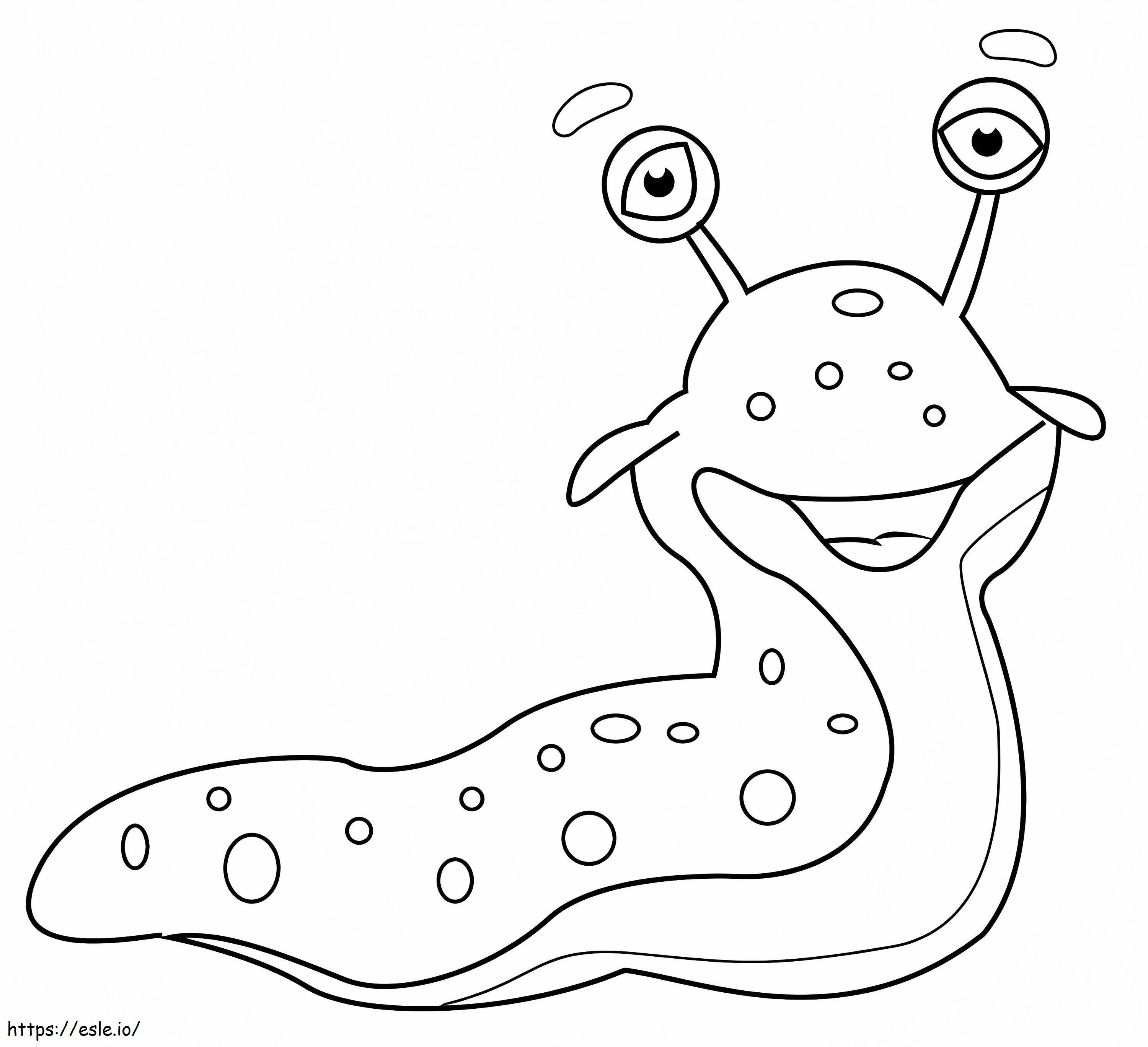 Adorable slug coloring page