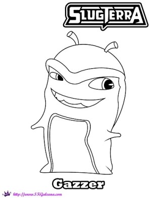 Free printable coloring page of gazzer from slugterra â