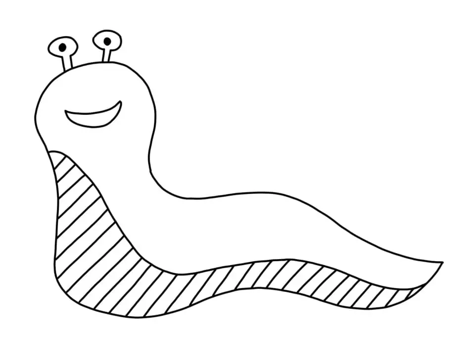 Slug is smiling coloring page