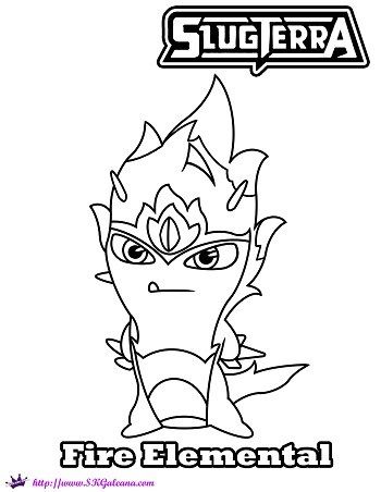 Fire elemental slug coloring page from slugterra coloring pages coloring books printable coloring book