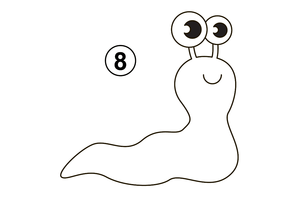 How to draw a slug in easy steps