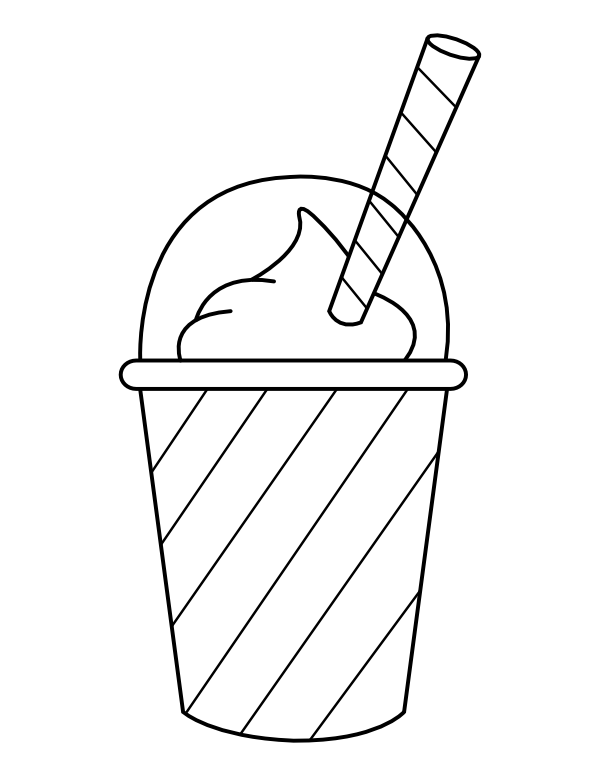 Printable slushie coloring page
