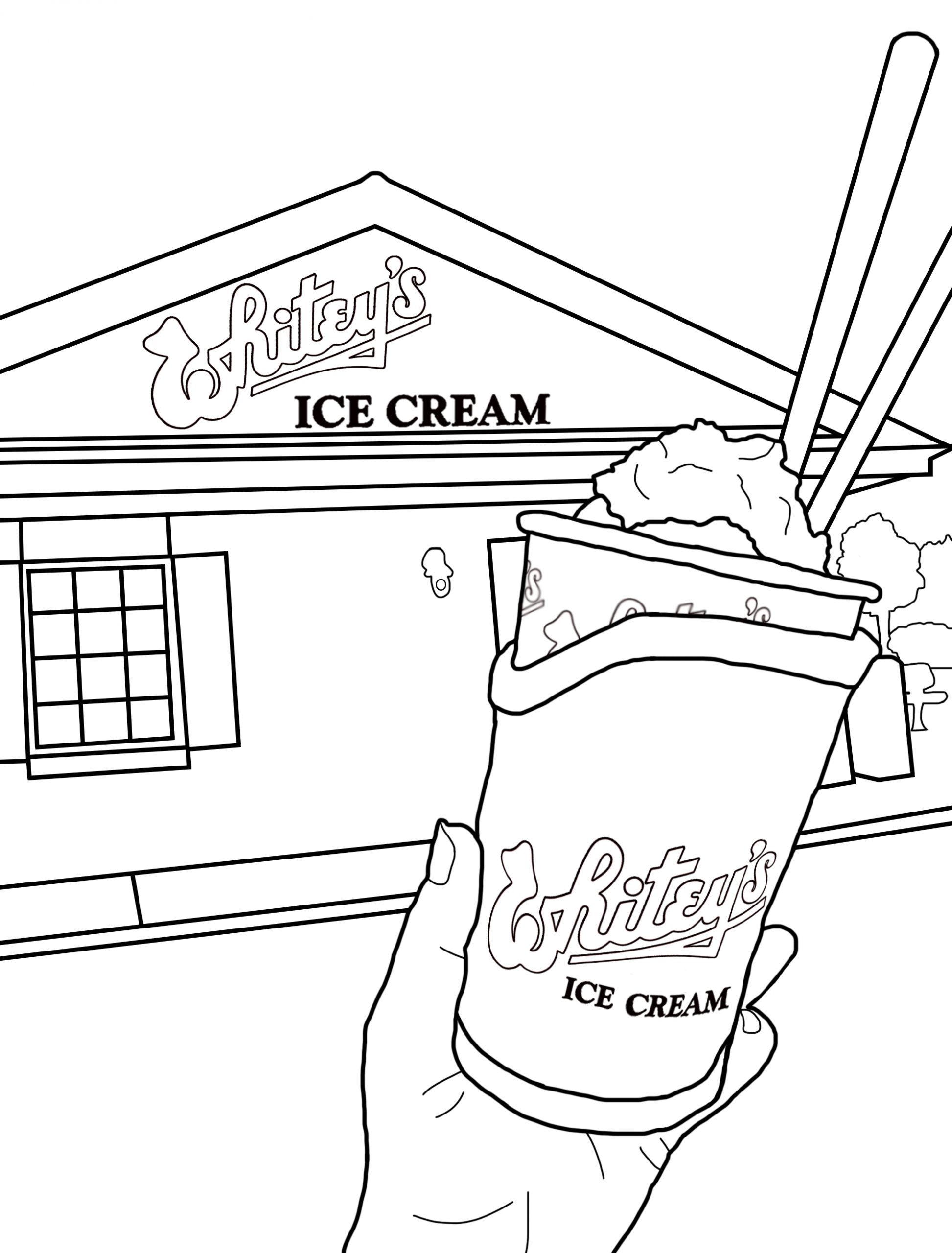Whiteys ice cream coloring pages