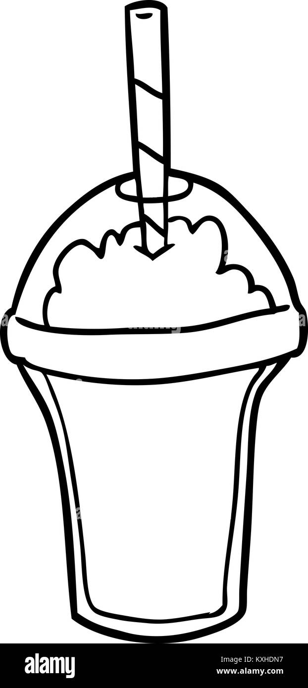Line drawing of a smoothie stock vector image art