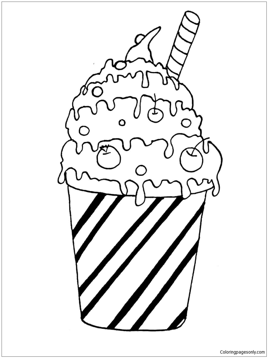 Milk cocktail coloring page