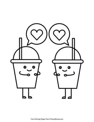 Slushie love coloring page â free printable pdf from