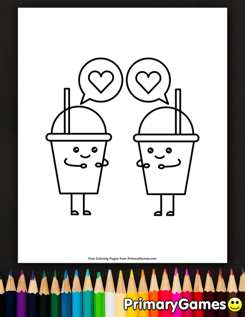 Slushie love coloring page â free printable ebook love coloring pages coloring pages online valentines