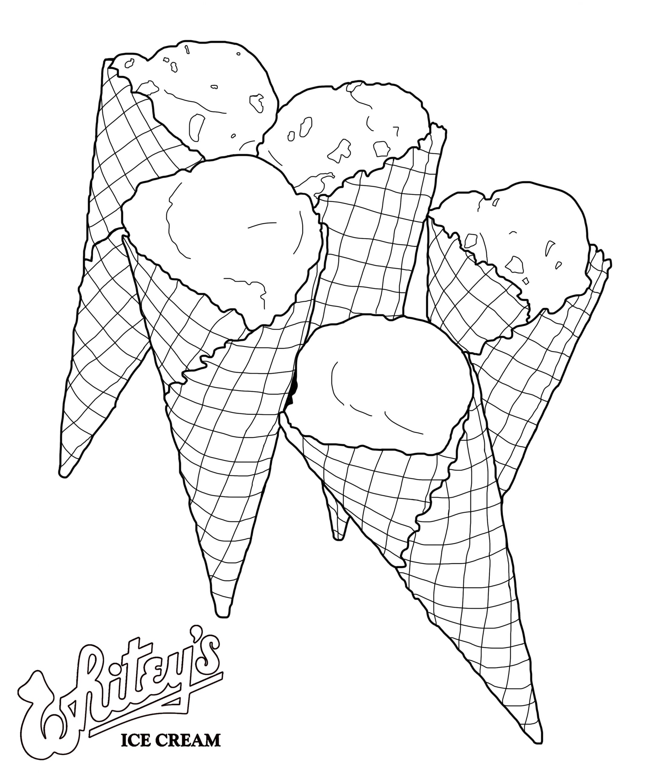 Whiteys ice cream coloring pages