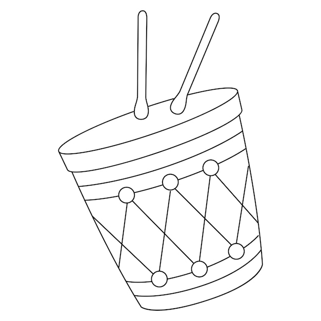 Premium vector mardi gras drums isolated coloring page for kids