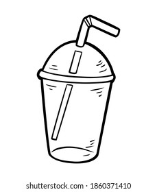 Coloring book children empty plastic cup stock vector royalty free