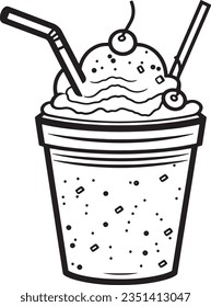 Slushie engraving style basic simple minimalist stock
