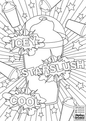 Download our noisy drinks colouringsheets for your journey to one of our starslush destinations httpowlyogpx coloring sheets color me slush