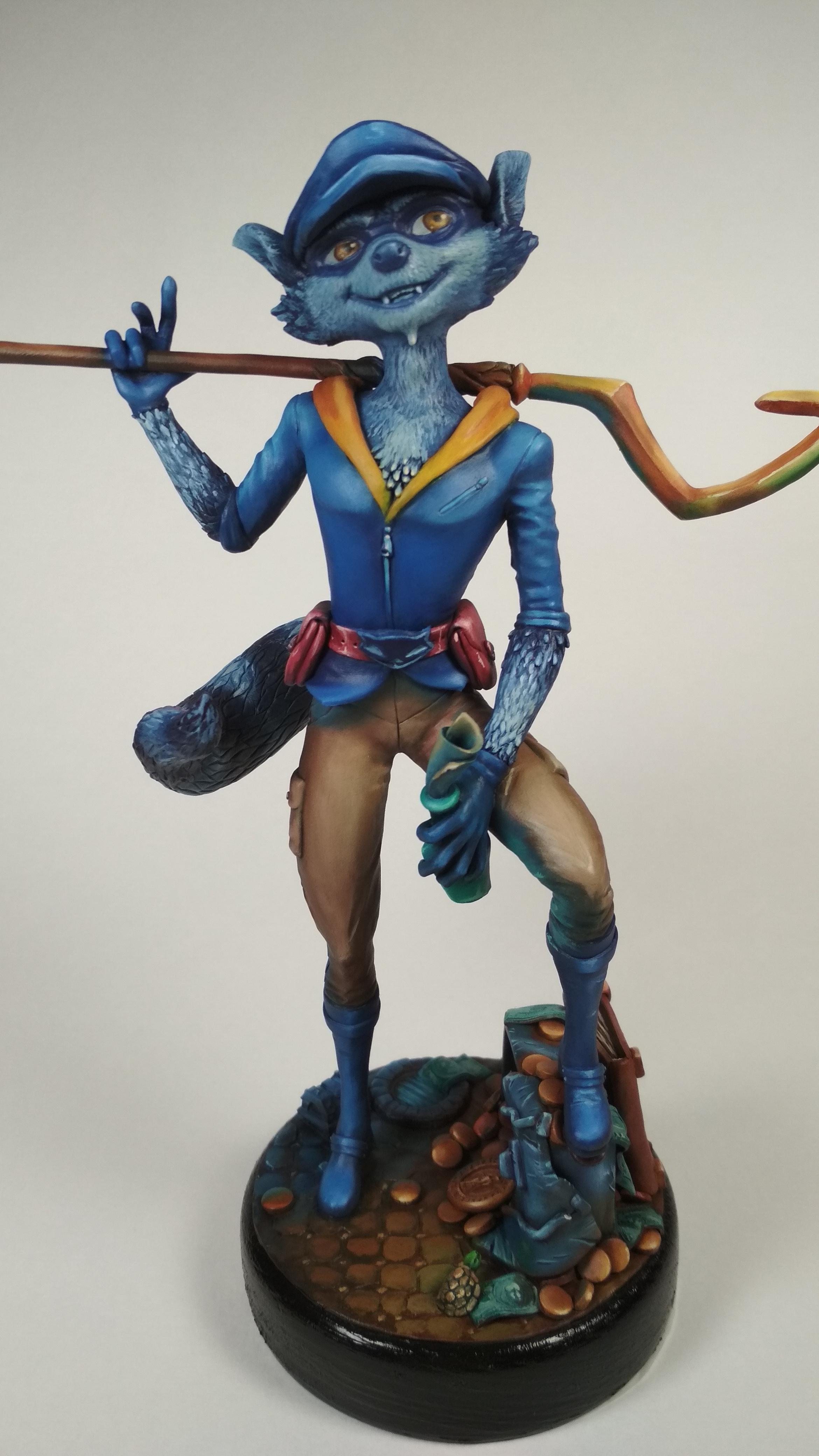 Custom sly cooper figures made with polymer clay and oil paints r slycooper