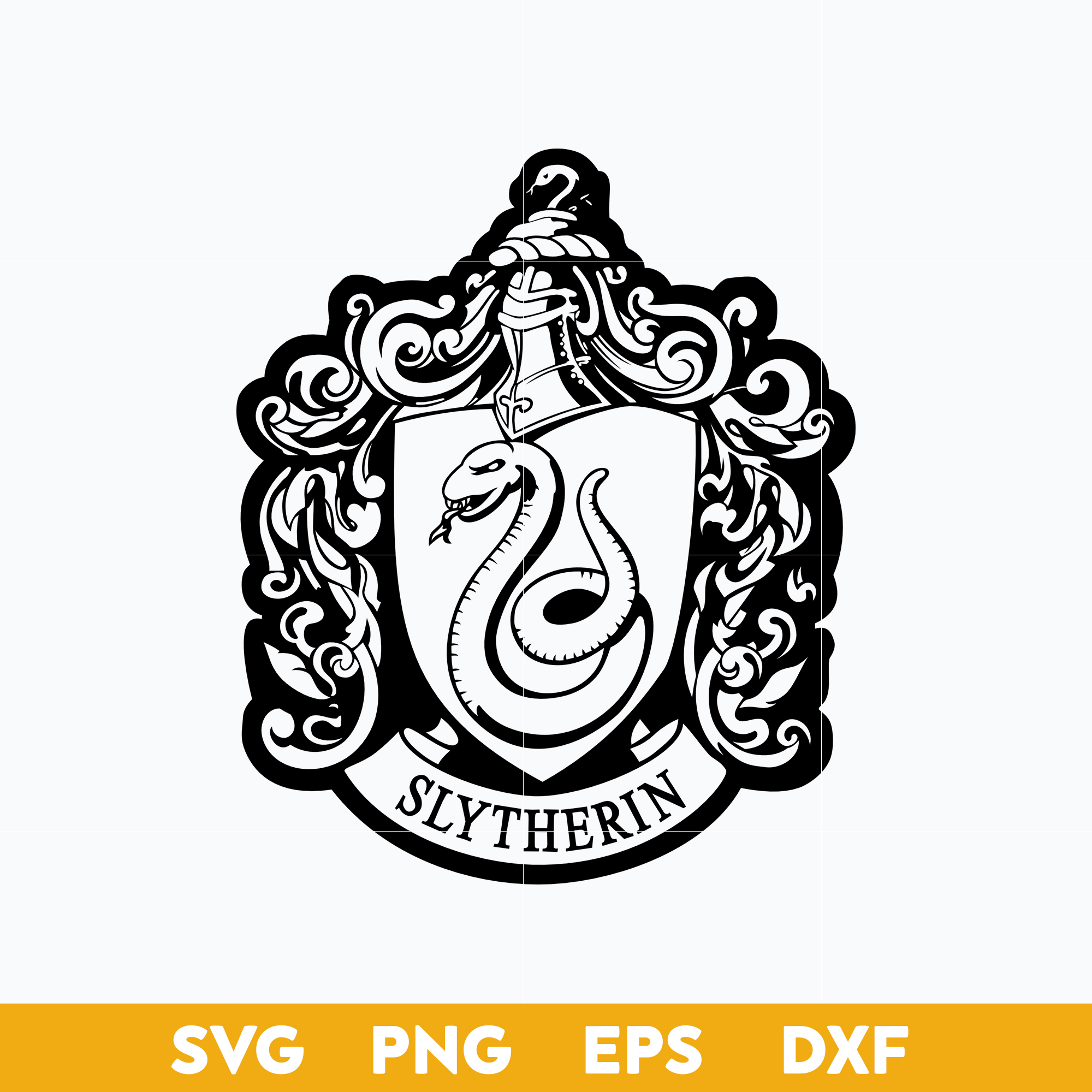 Slytherin emblem outline svg school of magic house crest sv