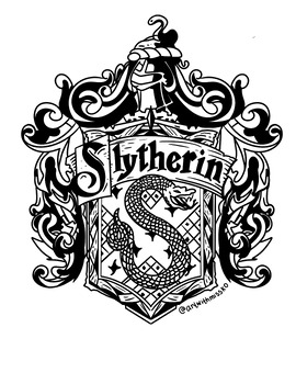 Harry potter slytherin crest coloring sheet by artwithmissko tpt