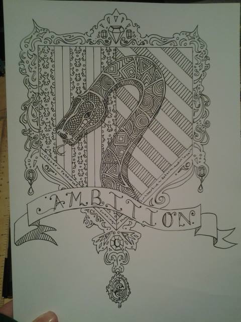 Slytherin crest coloring page by doktorjk on