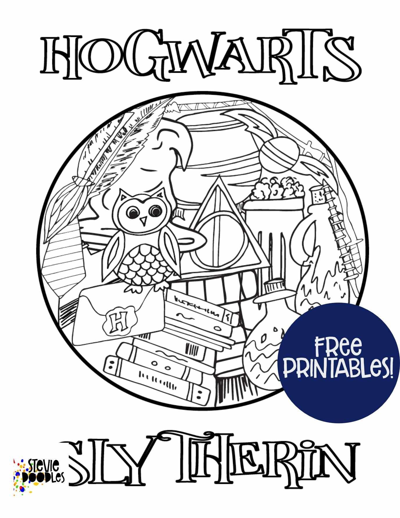 Magical slytherin coloring page