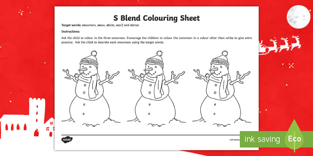 S blend colouring worksheet worksheet teacher made