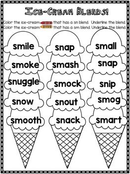 Sm and sn blend word work