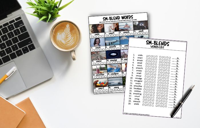 Free sm blends speech therapy words