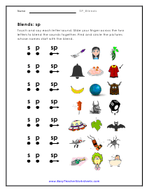 Sp blends worksheets