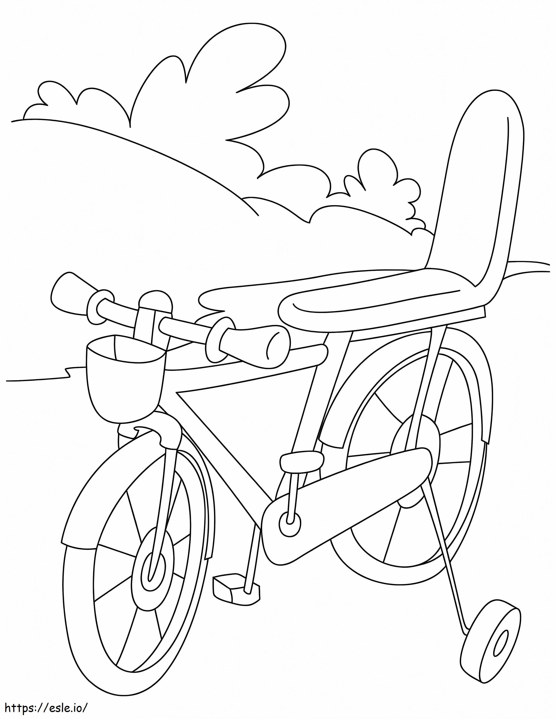 Small bicycle coloring page
