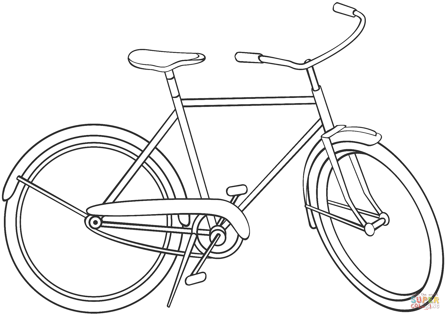 City bicycle coloring page free printable coloring pages