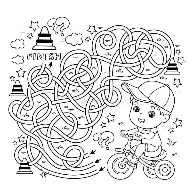 Boy bicycle coloring stock illustrations â boy bicycle coloring stock illustrations vectors clipart