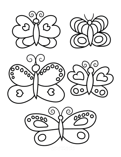 Free butterfly coloring pages for kids adults
