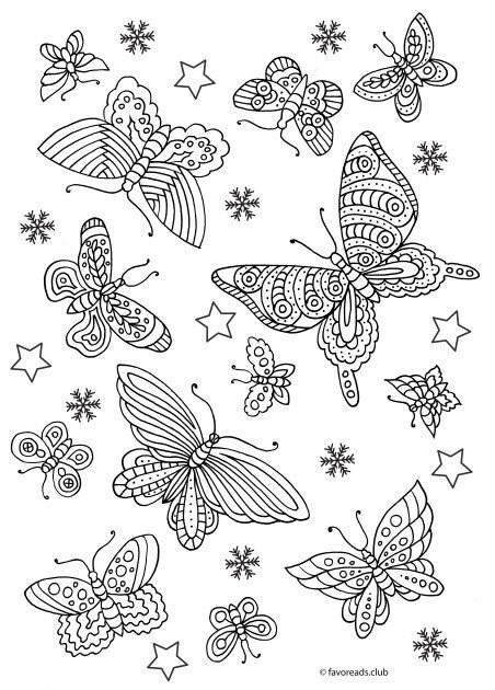 Little butterflies printable adult coloring page from favoreads coloring book pages for adults and kids coloring sheet coloring design