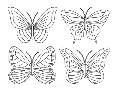 Free butterfly coloring pages for kids adults