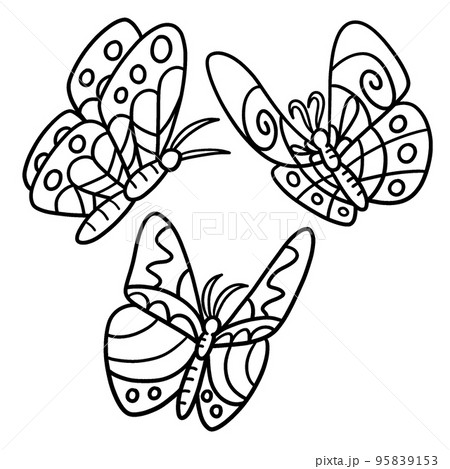 Butterflies isolated coloring page for kids