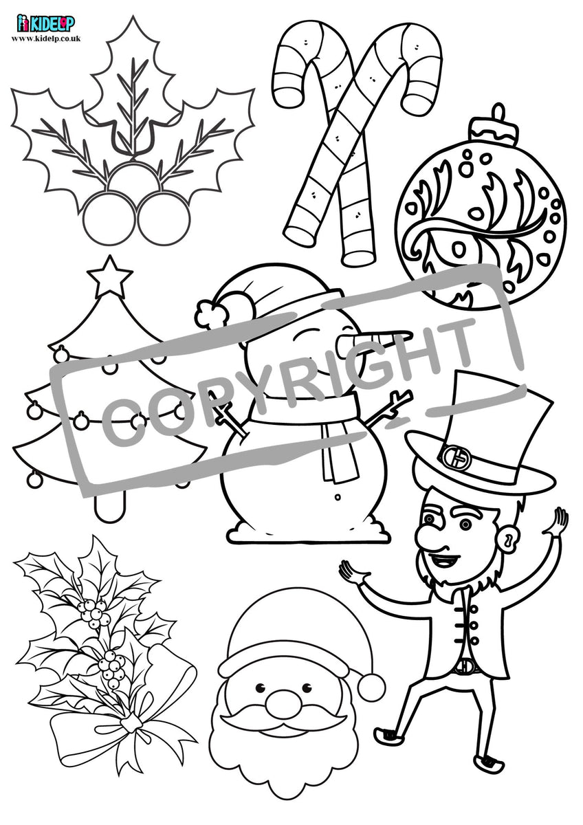 Kids christmas louring printables pages â