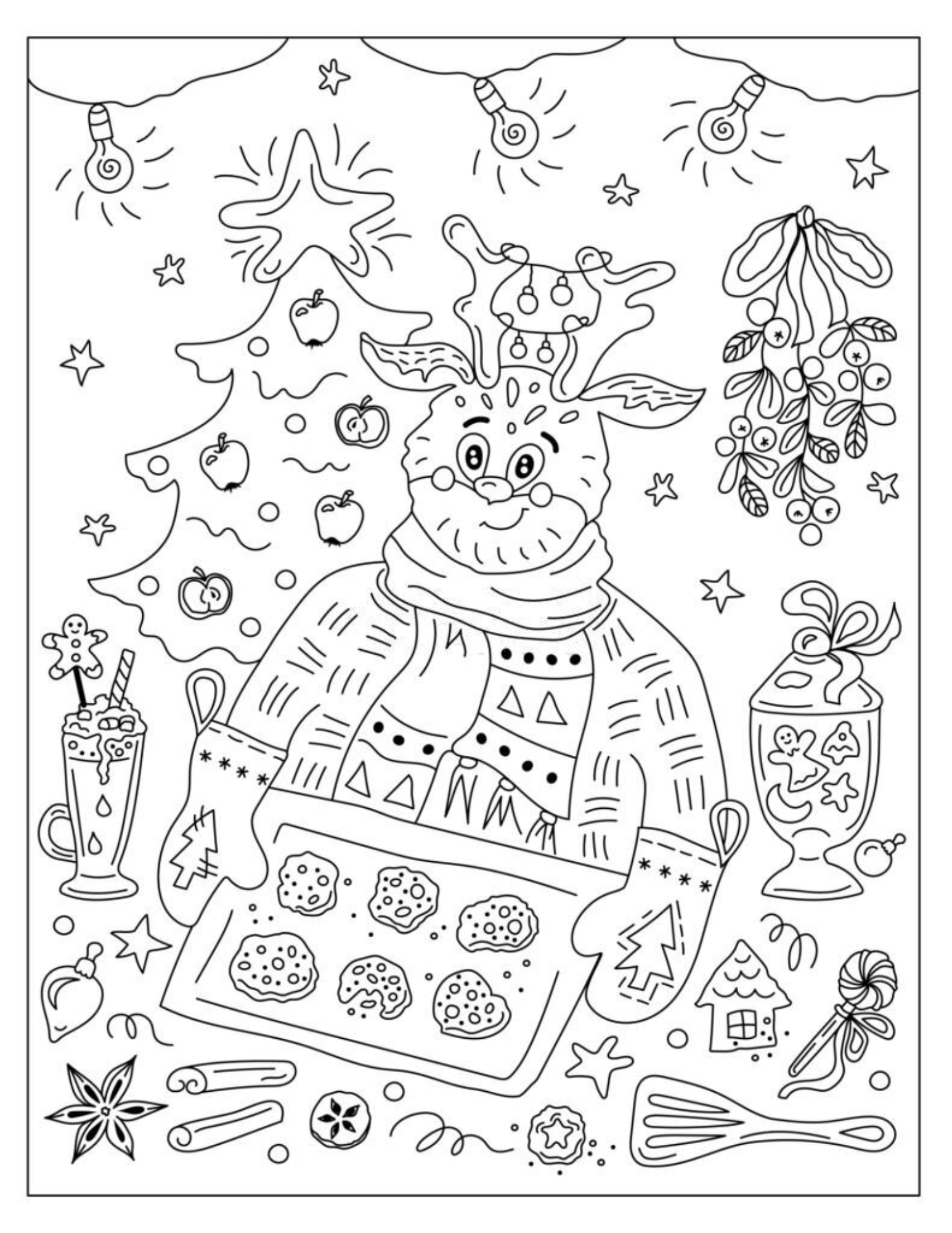 Christmas gingerbread vector coloring pages winter newyear doodle mandala made by teachers