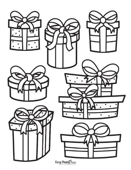 Printable presents coloring pages