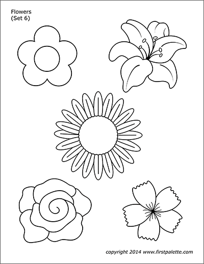 Flowers free printable templates coloring pages