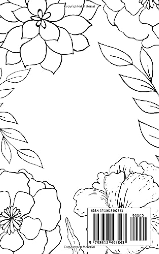 Flowers easy coloring book for adults a small pocket size coloring book x inches art therapy for relaxation colorful line drawing flower cover coloring journals minny books