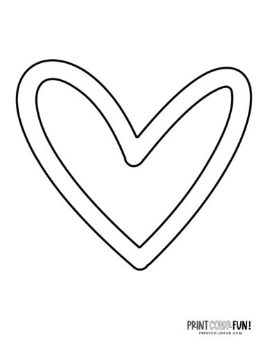 Blank heart shape coloring pages crafty printables at