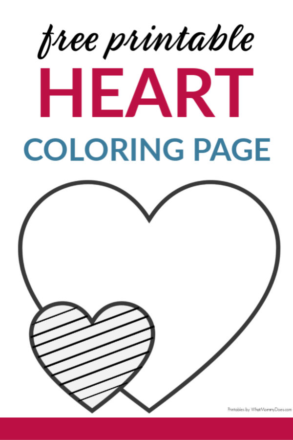 Easy heart coloring pages for kids stripe patterns
