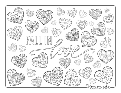 Adorable heart coloring pages for kids adults