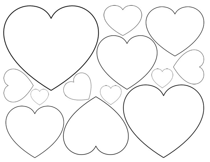 Printable heart shapes â tiny small medium outlines herzschablone schablonen zum ausdrucken herz vorlage
