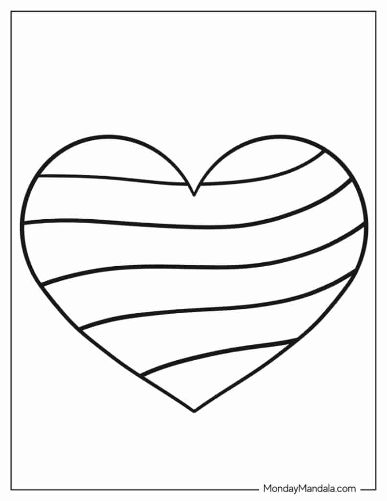 Heart coloring pages free pdf printables