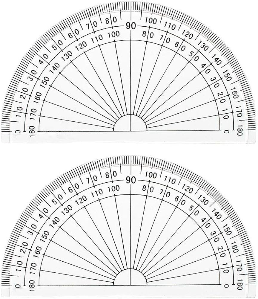 Lelines plastic protractor degree student math protractors inches long clear office products