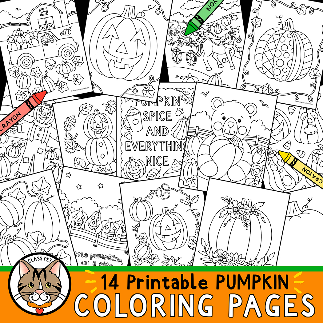 Pumpkin coloring pages made by teachers