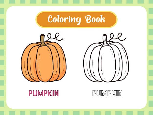 Premium vector pumpkin coloring page book for kids
