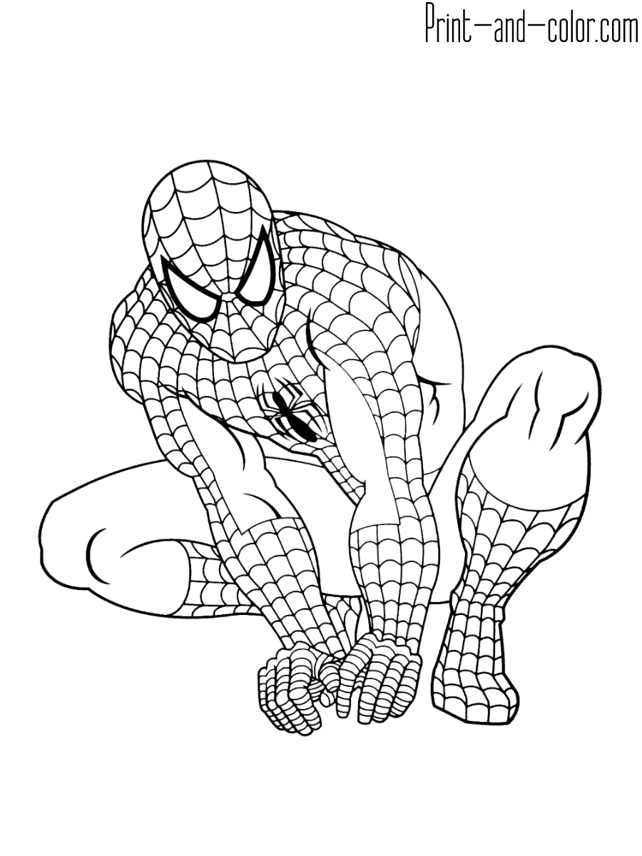 Spider man coloring pages print and color