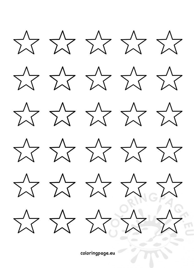 Printable small stars template coloring page