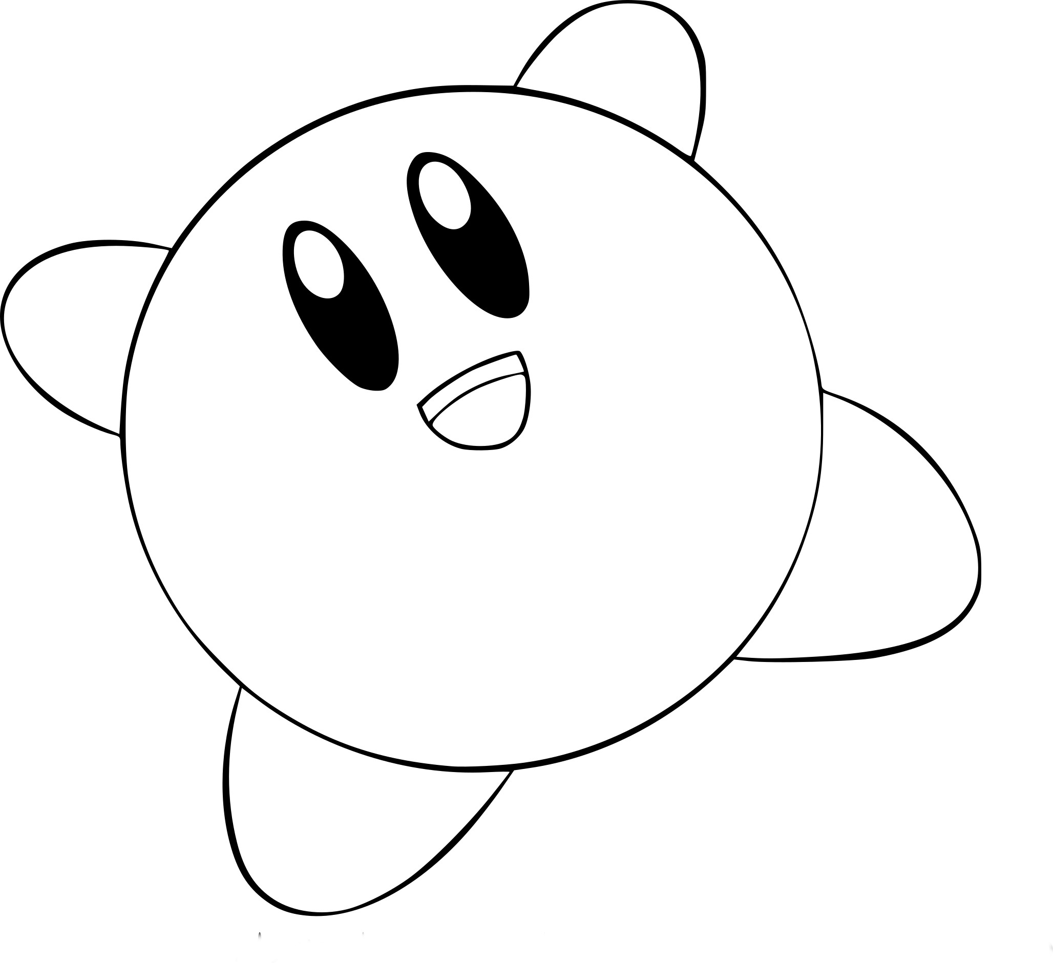 Kirby super smash bros coloring page
